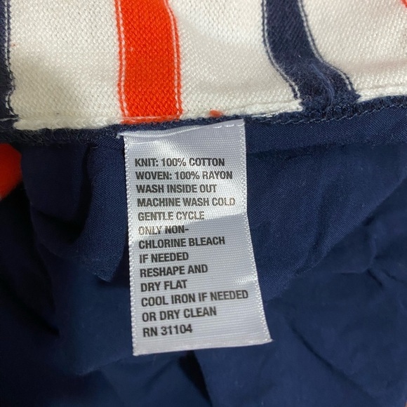 Crown & Ivy Sweater Womens White Blue Orange Striped Long Sleeve (READ) - Picture 4 of 8